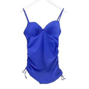 Assets by Spanx Swim Dress size medium blue cruise beach one piece slimming